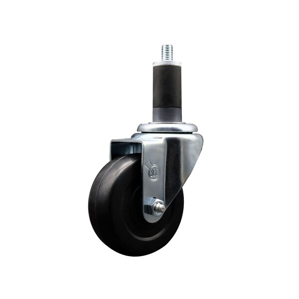 3.5'' SS Soft Rubber Wheel Swivel 1-1/4'' Expanding Stem Caster
